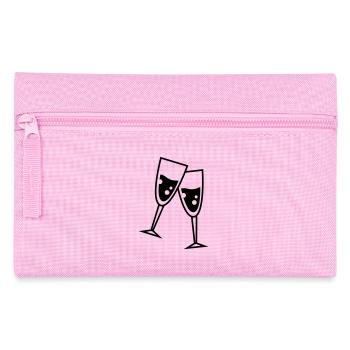 glas sekt - Federtasche - Rosa - Vorne