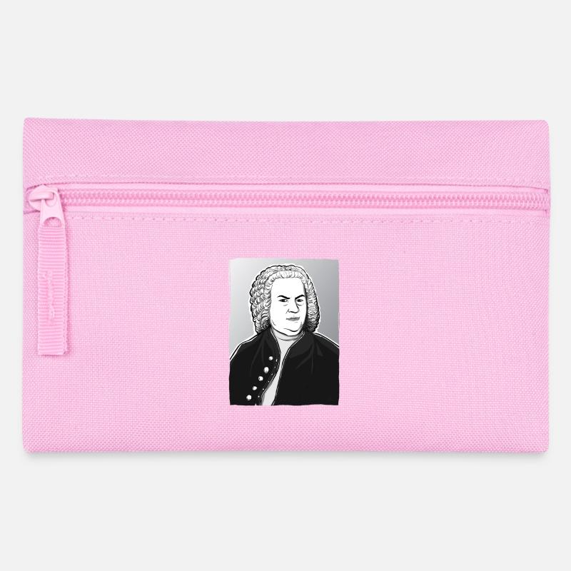 Johann Sebastian Bach in black, white and silver - Pencil Case - pink