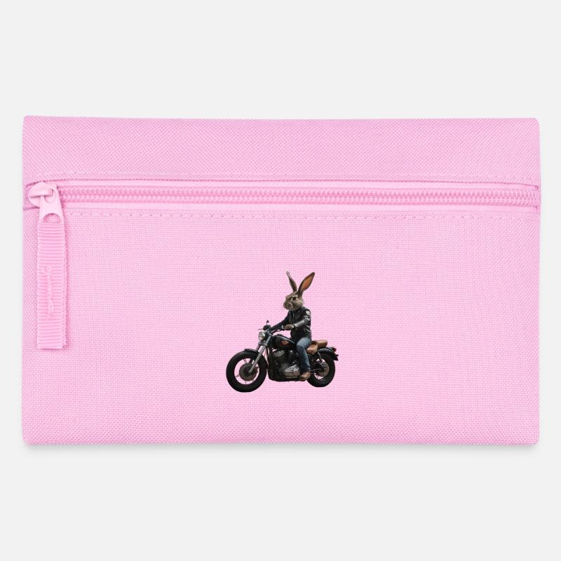 Biker Rabbit - Pencil Case - pink