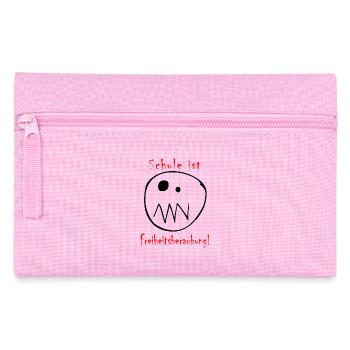 Schule ist Freiheitsberaubung | schwarz-rot - Federtasche - Rosa - Vorne
