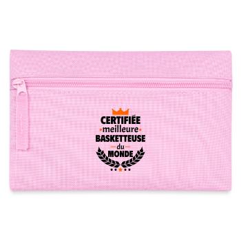Certifiée meilleure basketteuse du monde, noël - Trousse - rose - Devant