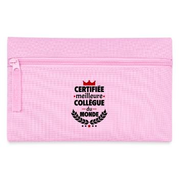 Certifiée meilleure collègue du monde, noël - Trousse - rose - Devant
