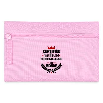 Certifiée meilleure footballeuse du monde, noël - Trousse - rose - Devant
