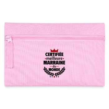 Certifiée meilleure marraine du monde, noël - Trousse - rose - Devant