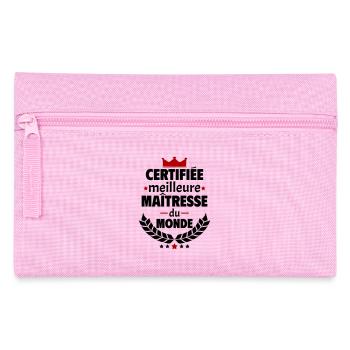 Certifiée meilleure maîtresse du monde, noël - Trousse - rose - Devant