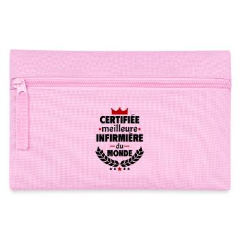 Certifiée meilleure infirmière du monde, noël - Trousse - rose - Devant