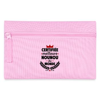 Certifiée meilleure nounou du monde, noël - Trousse - rose - Devant