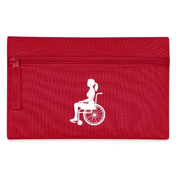 Rollstuhl Dame - Federtasche - Rot - Vorne