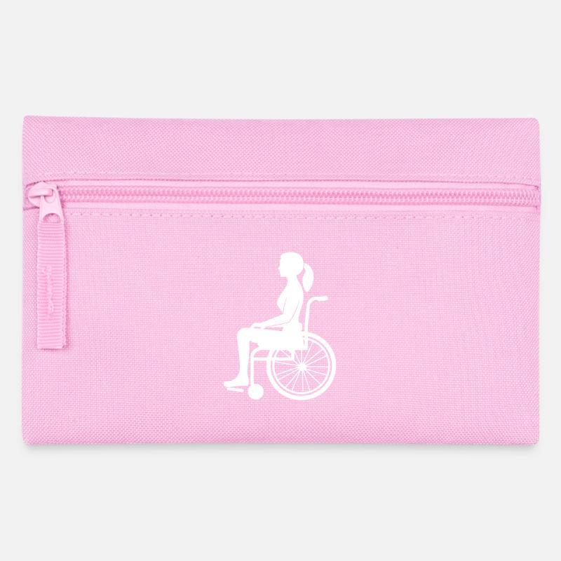 Rollstuhl Dame - Federtasche - Rosa