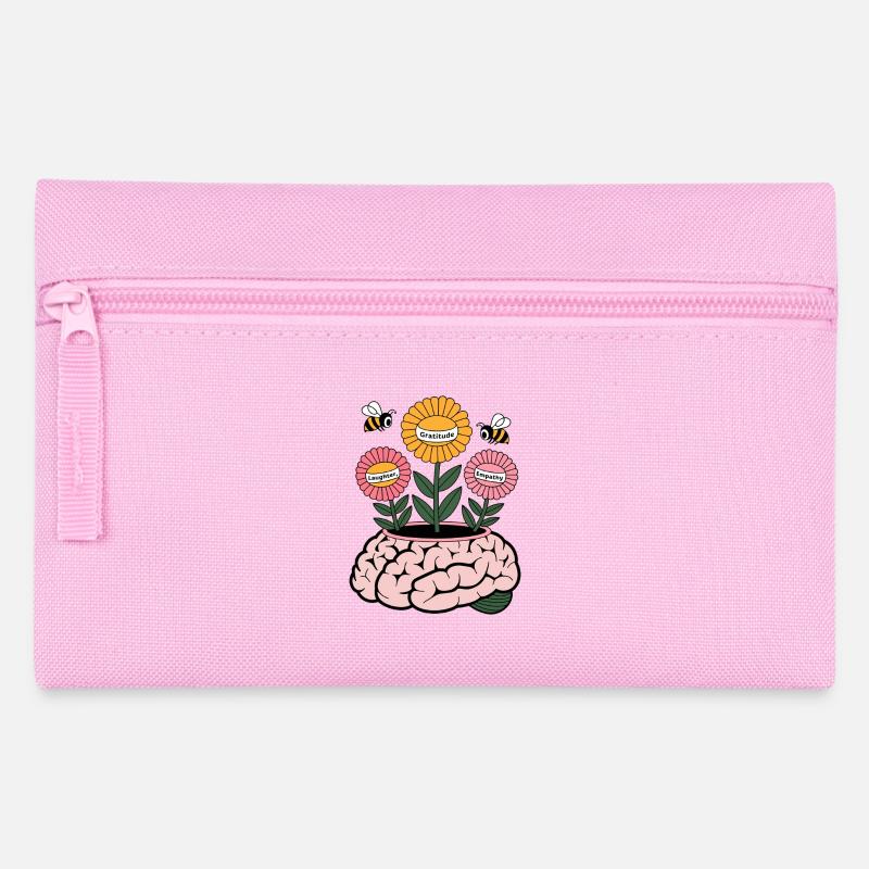 Mindful Growth – Brain Blooming with Gratitude, La - Pencil Case - pink