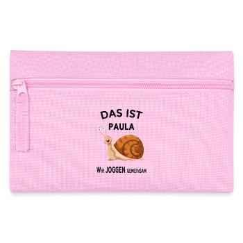 Gemeinsam joggen Lustige Sprüche Humor - Federtasche - Rosa - Vorne