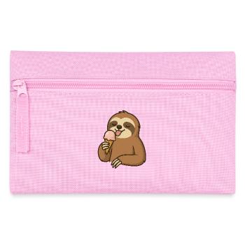 faultier mit Eis - Federtasche - Rosa - Vorne