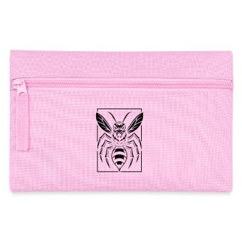 Stilisierte Wespe - Federtasche - Rosa - Vorne