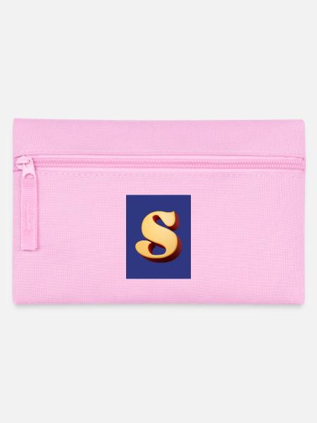 3D Hellbrauner Buchstabe S Look - Federtasche - Rosa