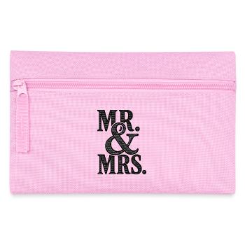 MR. & MRS - Romantische Hochzeit - Brautpaar - Federtasche - Rosa - Vorne