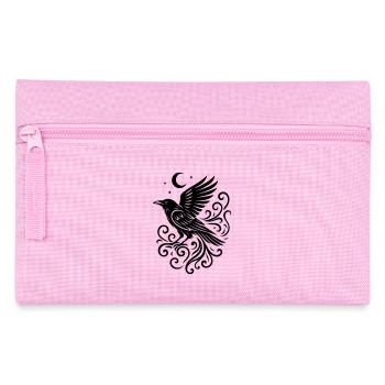 Rauhnächte Rabe mit Mond und Sternen - Federtasche - Rosa - Vorne