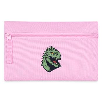 Green Dino Head Illustration - Pencil Case - pink - Front