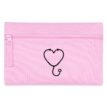 Stethoscope Heart Medicine Outline - Pencil Case - pink - Front
