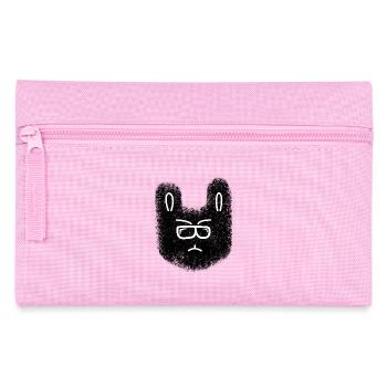 Lapin nerd avec des lunettes - Trousse - rose - Devant