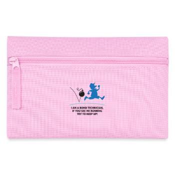 Wenn ein Bombenentschärfer rennt, folge ihm! - Federtasche - Rosa - Vorne