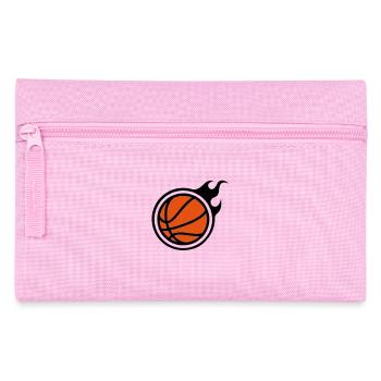 basketball with flames - Pencil Case - pink - Front