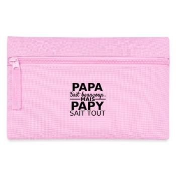 papa sait beaucoup... mais papy sait tout - Pencil Case - pink - Front