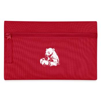 Eisbär Polar Bär Boxer Boxen MMA Kampfsport - Federtasche - Rot - Vorne