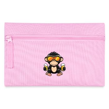 Affe Apres Ski Bier Comic - Federtasche - Rosa - Vorne