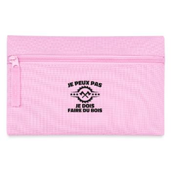 I can't I have to make wood - Pencil Case - pink - Front