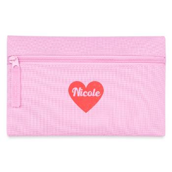 Nicole Name Red Heart Love Fan Retro - Pencil Case - pink - Front