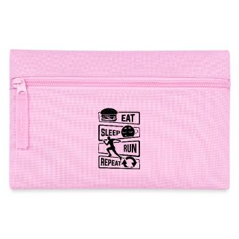 Eat Sleep Run Repeat - Running Runner Fitness Sport - Pencil Case - pink - Front