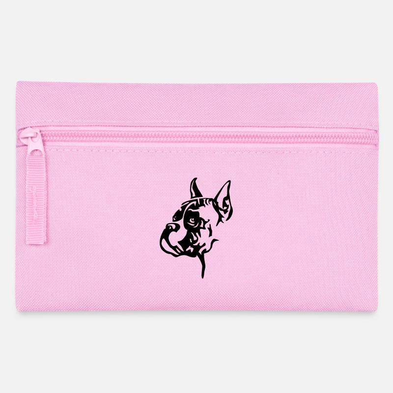 Boxer Kopf kupiert - Federtasche - Rosa