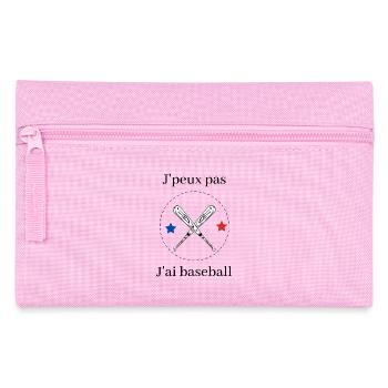 Je peux pas jai baseball - Trousse - rose - Devant