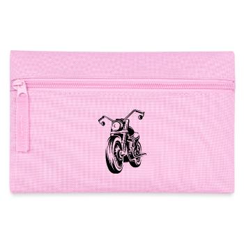 custom bike motorcycle rider illustration chopper - Pencil Case - pink - Front