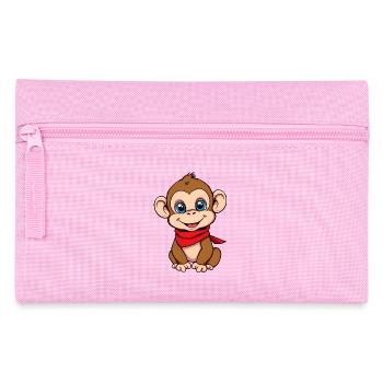 Singe mignon Bandana rouge - Trousse - rose - Devant
