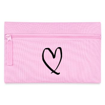 Drawn Heart Valentine's Day Gift - Pencil Case - pink - Front