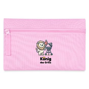 Lion au barbecue avec une couronne - Trousse - rose - Devant
