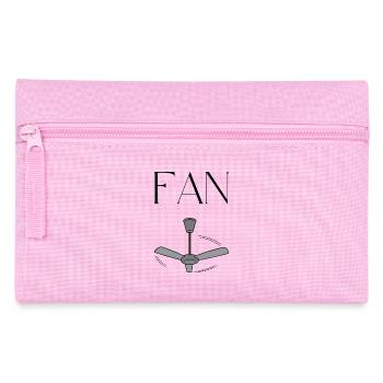 "FAN" with ceiling fan – minimalist word - Pencil Case - pink - Front