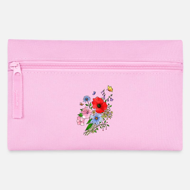 Blumen - Federtasche - Rosa