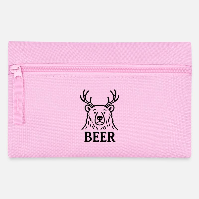 Der Bier-Hirsch-Bär - Federtasche - Rosa