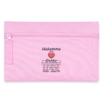 Geburtsvorbereitungskurs Hebamme Danke sagen - Federtasche - Rosa - Vorne