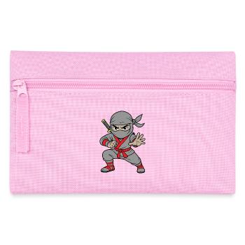 Grey Ninja Shadow Warrior  - Pencil Case - pink - Front