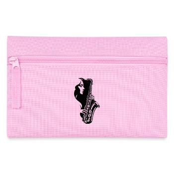 Frau mit Saxophon - Federtasche - Rosa - Vorne
