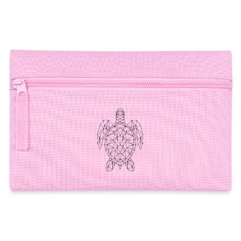 Geometrische Meeresschildkröten-Schwarze Silhouette - Federtasche - Rosa - Vorne