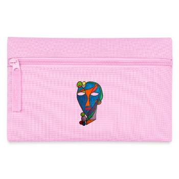 Kubistischer Maskenfluss- Martina Eßer - Federtasche - Rosa - Vorne