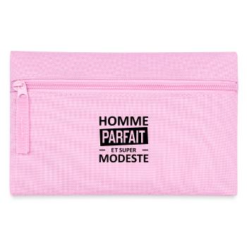 homme parfait et super modeste - Pencil Case - pink - Front