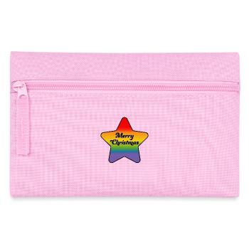 LGBTQI Merry Christmas Rainbow Star - Pencil Case - pink - Front