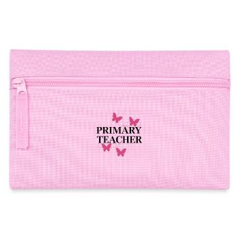 Grundschullehrer Retro gewellte Schmetterlinge - Federtasche - Rosa - Vorne