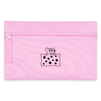 La souris mange d’énormes trous faim de fromage manger délicieux - Trousse - rose - Devant