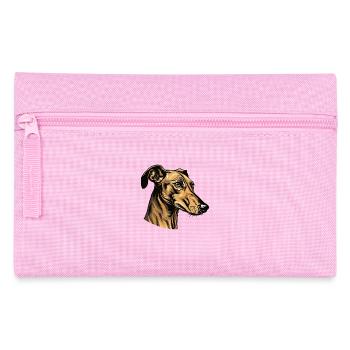 Greyhound Dog Portrait - Pencil Case - pink - Front